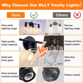 DINGLILIGHTING DLLT clear-glass shade close-up highlights refined glow for mirrors
