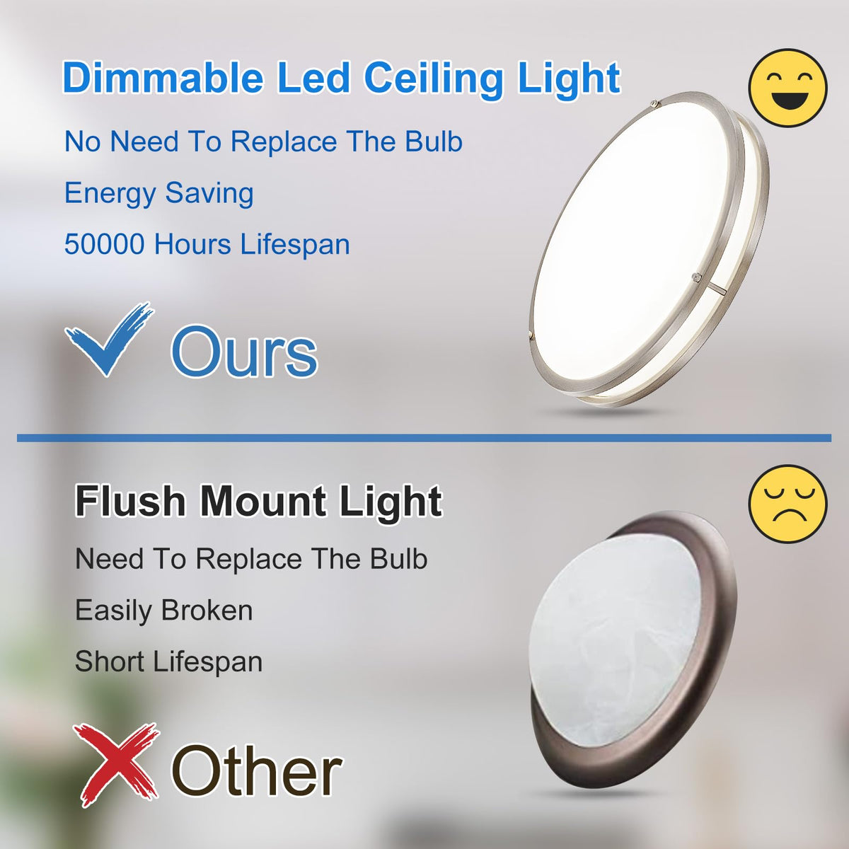 DLLT 16-inch fixture showcases 5CCT versatility for kitchens, bedrooms, and hallways.