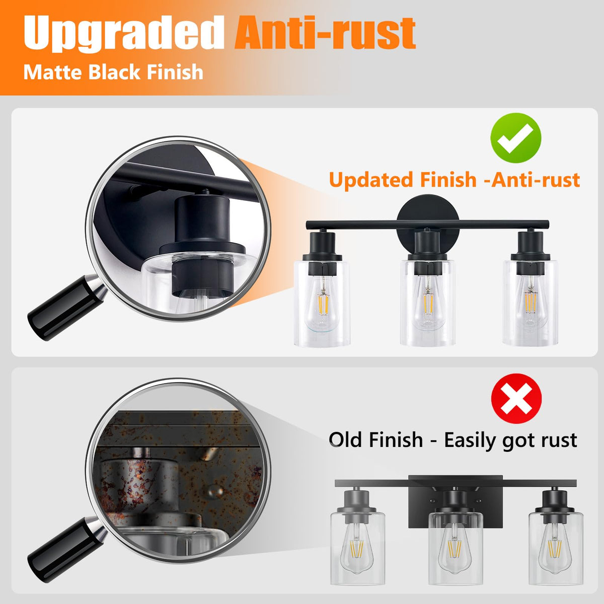 DLLT 3-Light reversible mounting for flexible up or down lighting.