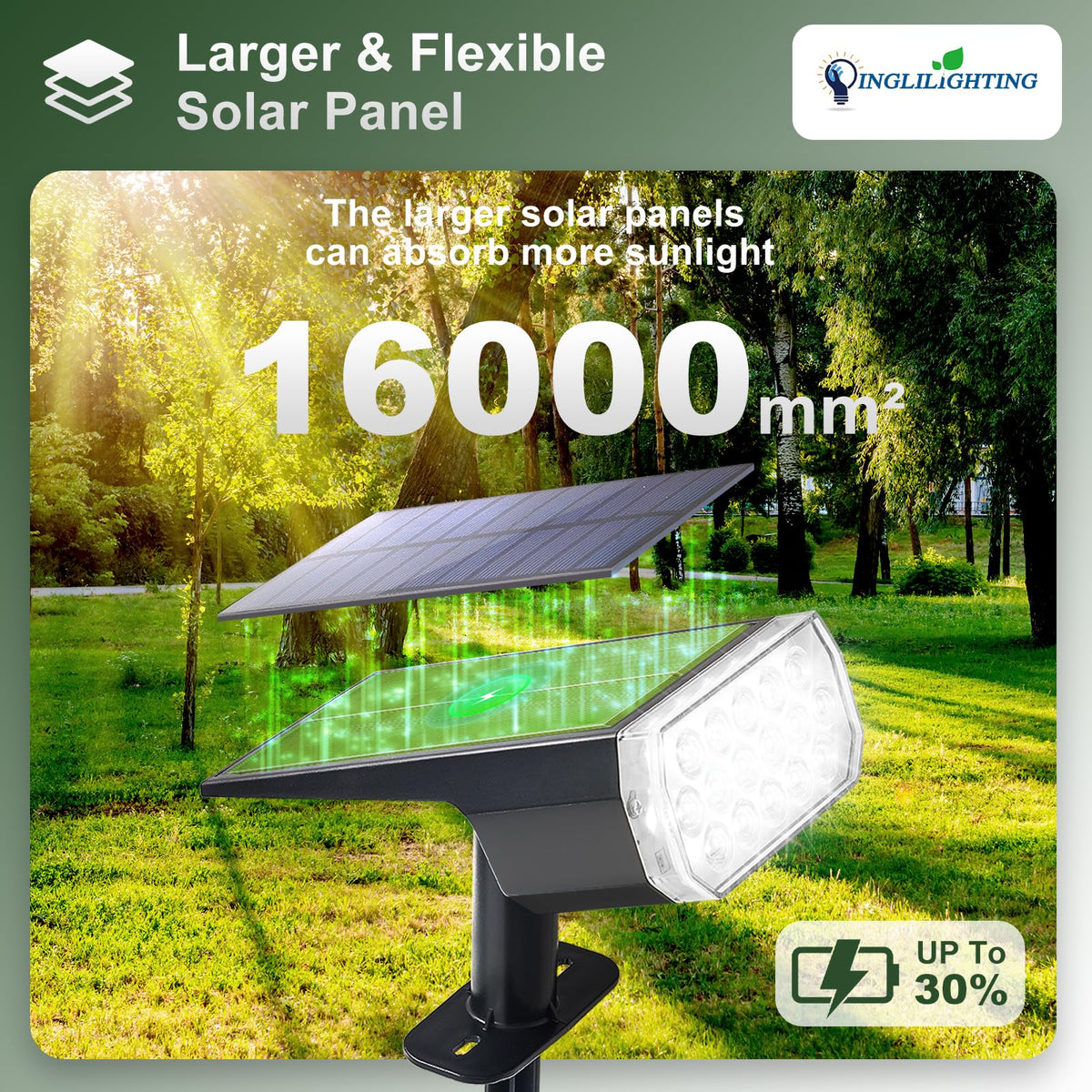DINGLILIGHTING garden spotlight brightens beds with IP65 weatherproof performance.