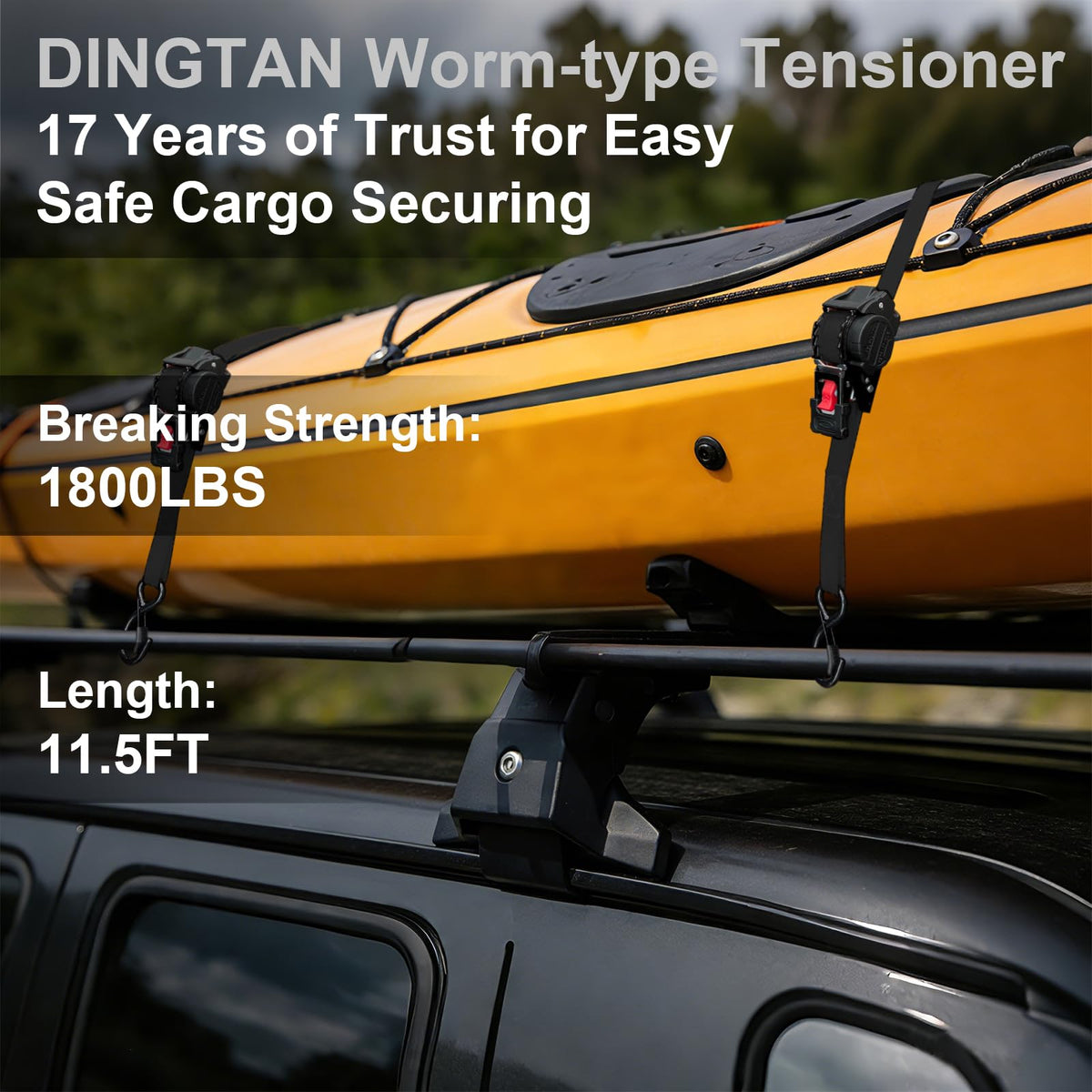 Dingtan retractable ratchet strap 4-pack weather-ready webbing resists rain and sun