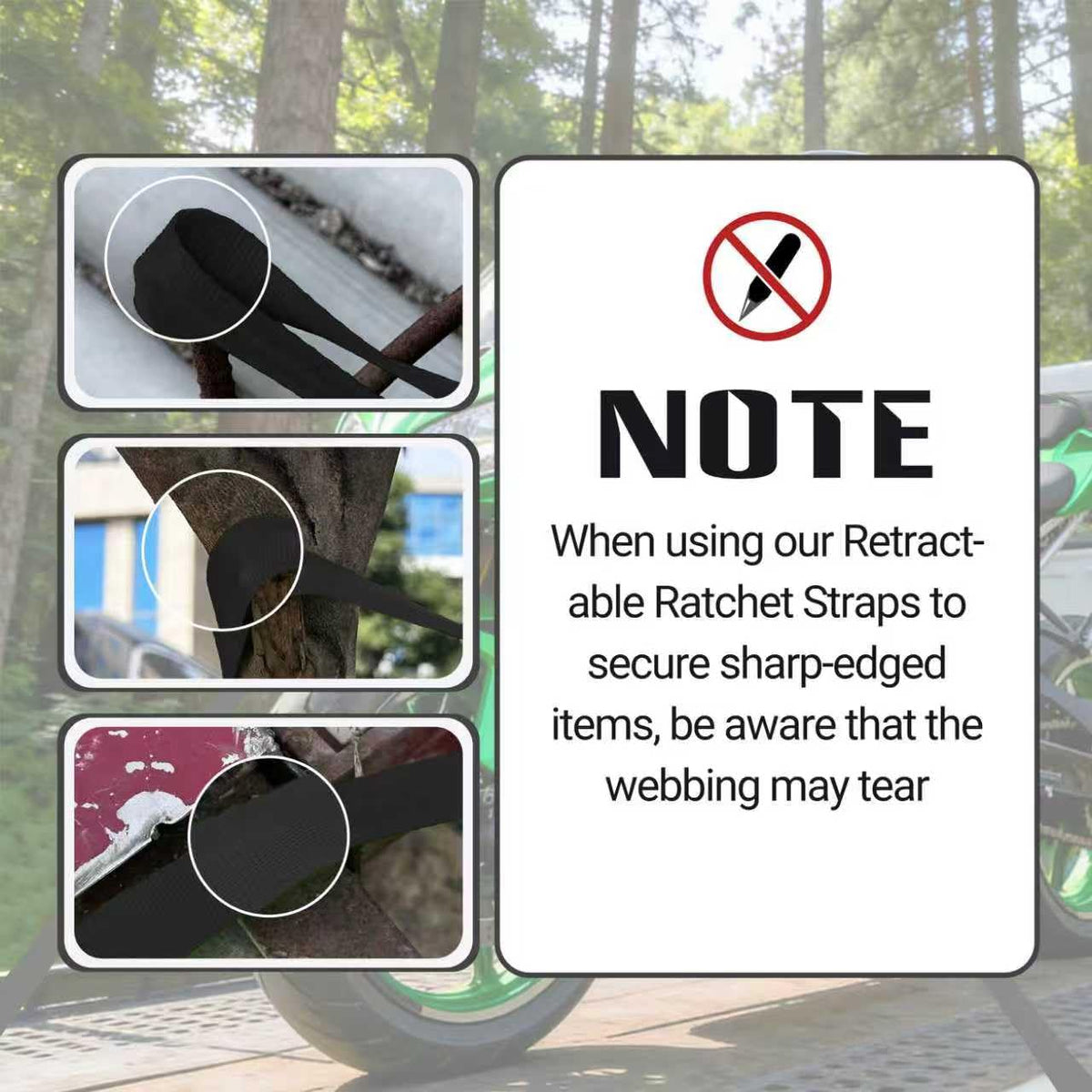 Dingtan retractable ratchet strap 4-pack securing cargo in a truck bed