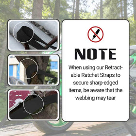 Dingtan retractable ratchet strap 4-pack securing cargo in a truck bed
