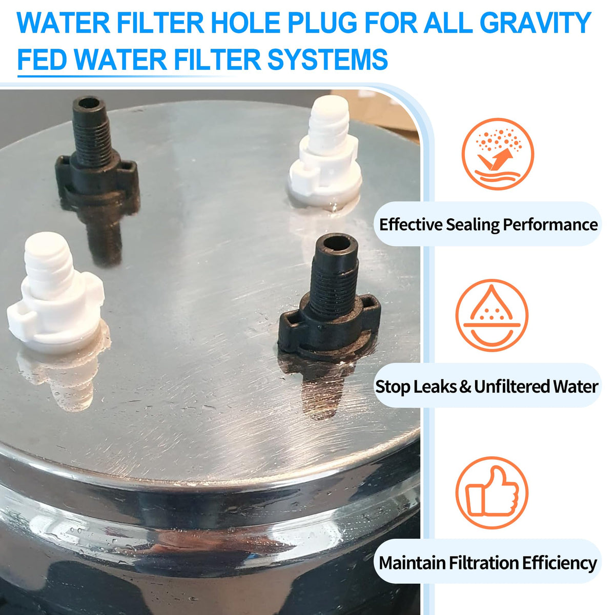 Berkey and Waterdrop setups benefit from Dinlon plugs maintaining system integrity.
