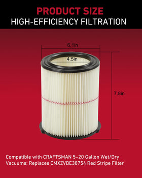 Diocent filter sized for 6.1-inch diameter and 7.8-inch height.
