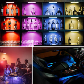 Diomart remote-control LED lights offer convenient color and brightness adjustments for mood lighting