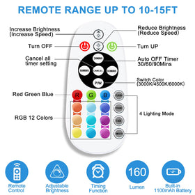 Diomart remote-controlled lights synchronize color and brightness across units.