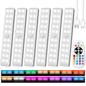 Diomart under-cabinet light with remote control illuminates countertops with convenient control.