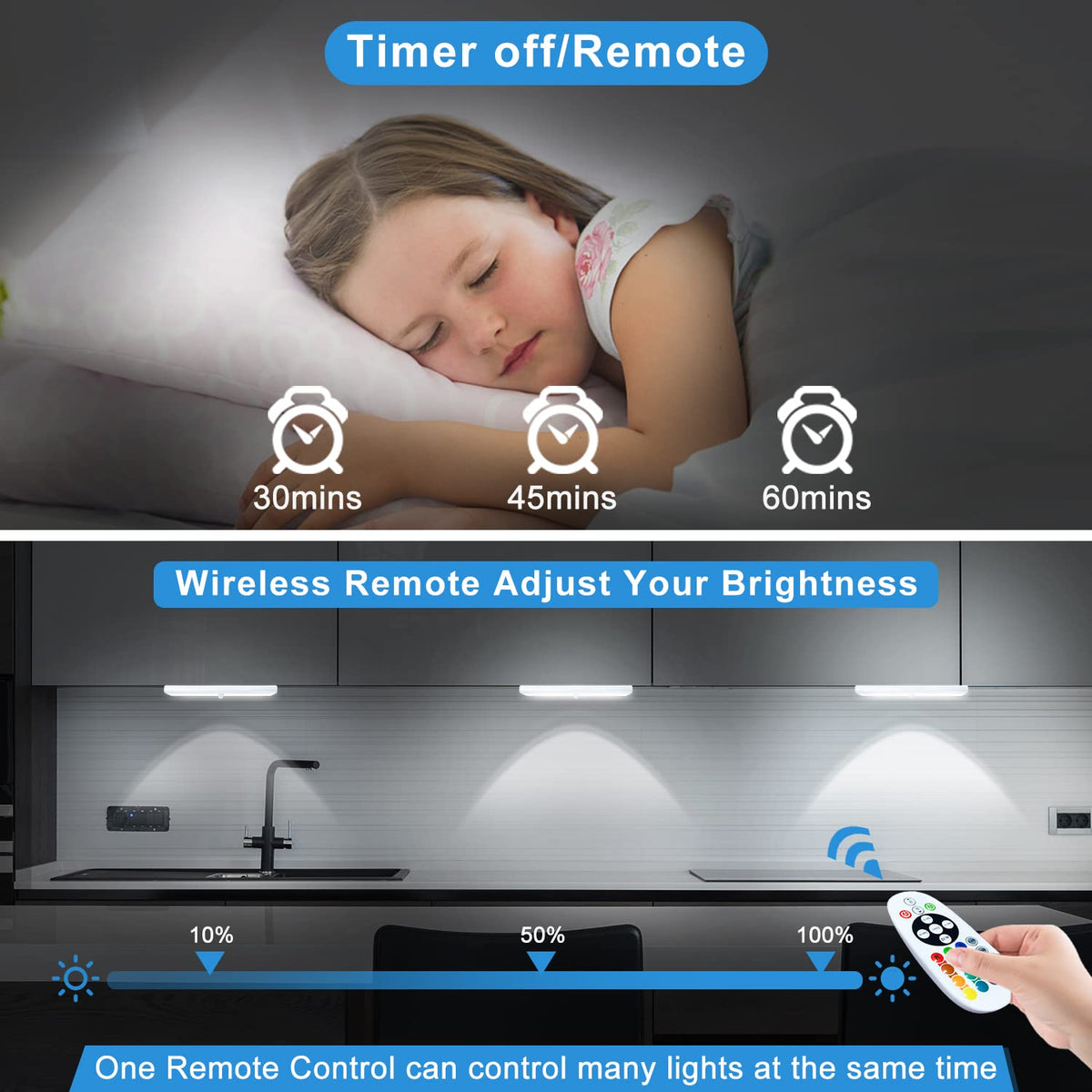 Diomart USB-rechargeable power makes installation wire-free and portable.