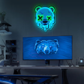 Cool glow enhances bedroom ambience with a playful vibe