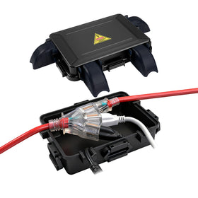 DIQMIAQ box with outdoor cable-entry ports keeps cords organized outdoors.
