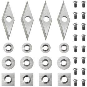 Diraeen square-radius carbide insert for precise square and curved cuts on wood