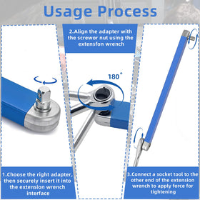Dirciky high-carbon steel blue extension handles heavy-duty impact work.