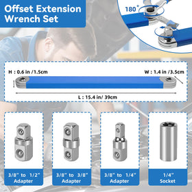 Dirciky slim profile extension wrench 0.63inch fits confined spaces for easier access.
