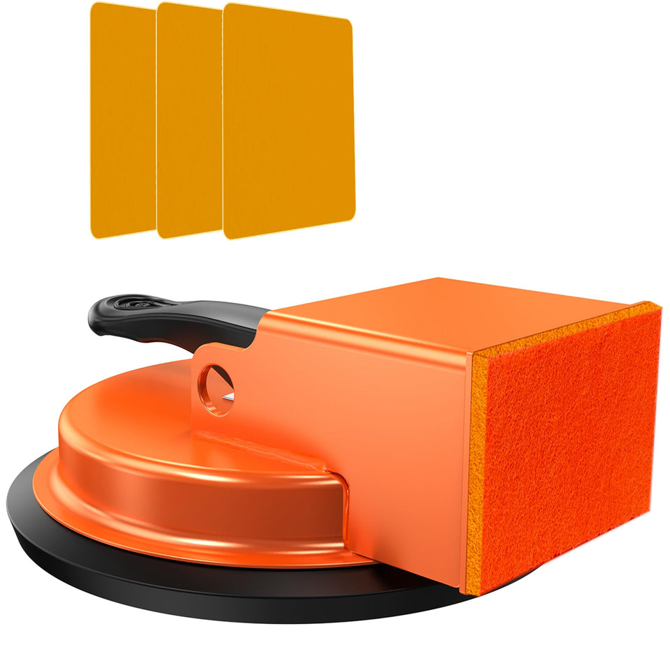 Dirnatel floor gap fixer tool in front view, sturdy aluminum body and silicone suction cup for stable repairs.