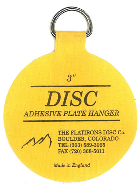 Disc Flatirons 4-inch adhesive hanger supporting a larger plate with a flush mount.