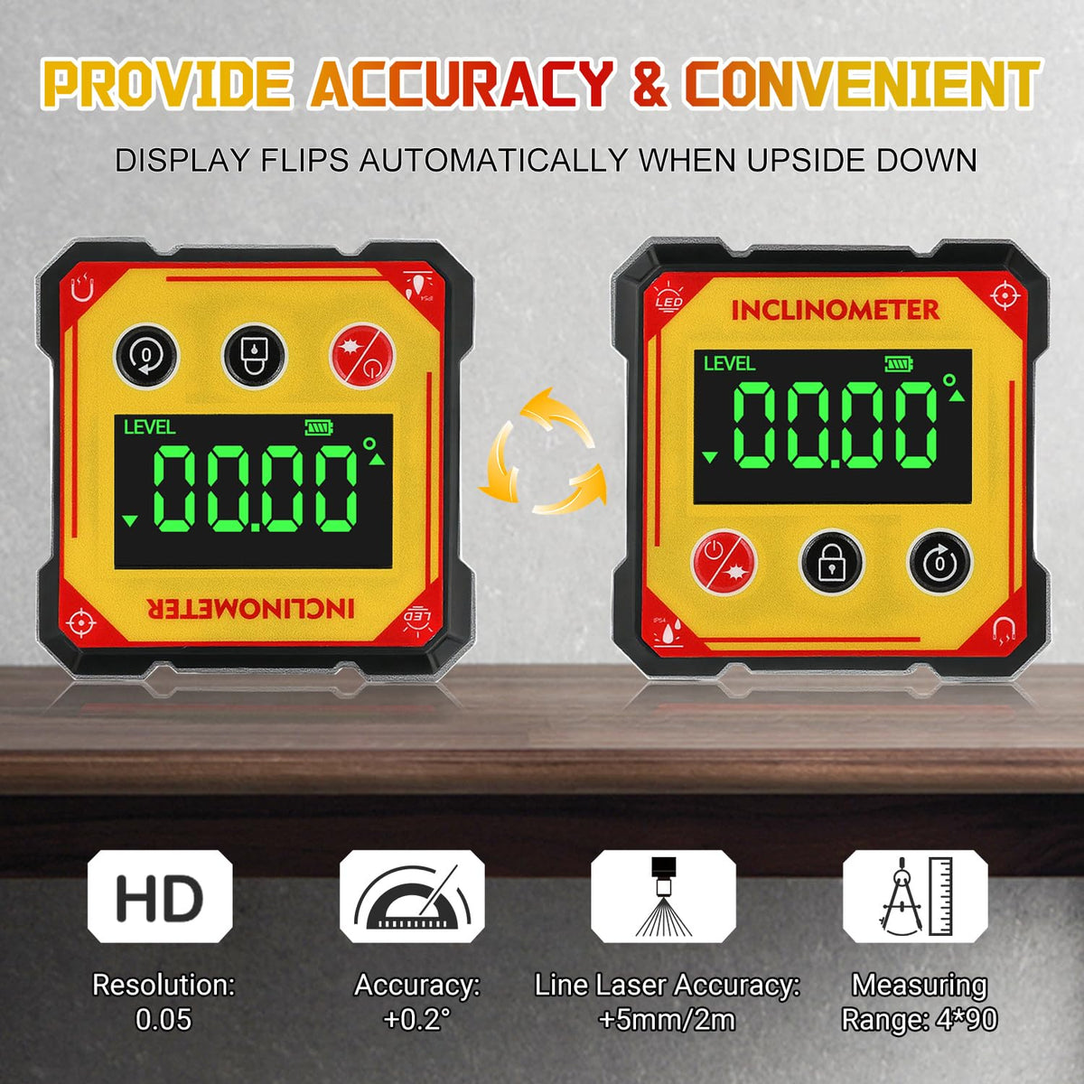 Diseleri cube inclinometer on table saw for precise angle measurement.