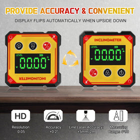 Diseleri cube inclinometer on table saw for precise angle measurement.