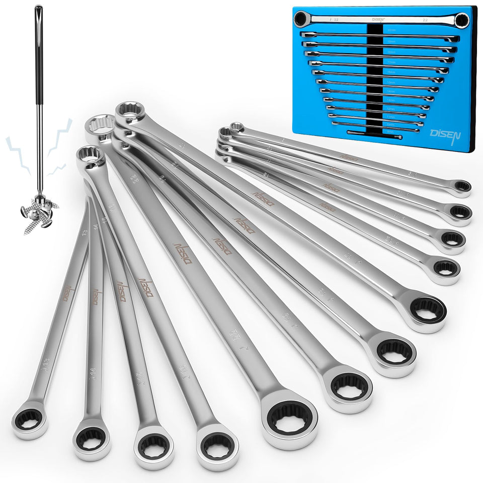 DISEN 12+1 ratchet wrench set 8–22mm offers versatile metric coverage for quick repairs.