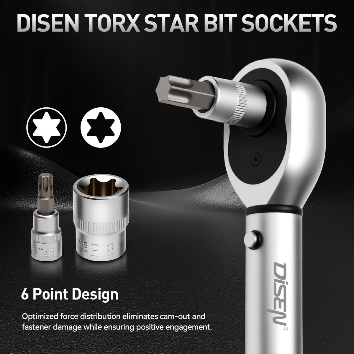 DISEN 5/16 to 3/8 inch adapter enables quick size conversions.