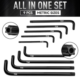 DISEN 9pc Torx wrench set ideal for DIY and auto repair projects.