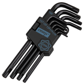DISEN 9pc Torx wrench set with long arm for hard-to-reach fasteners.