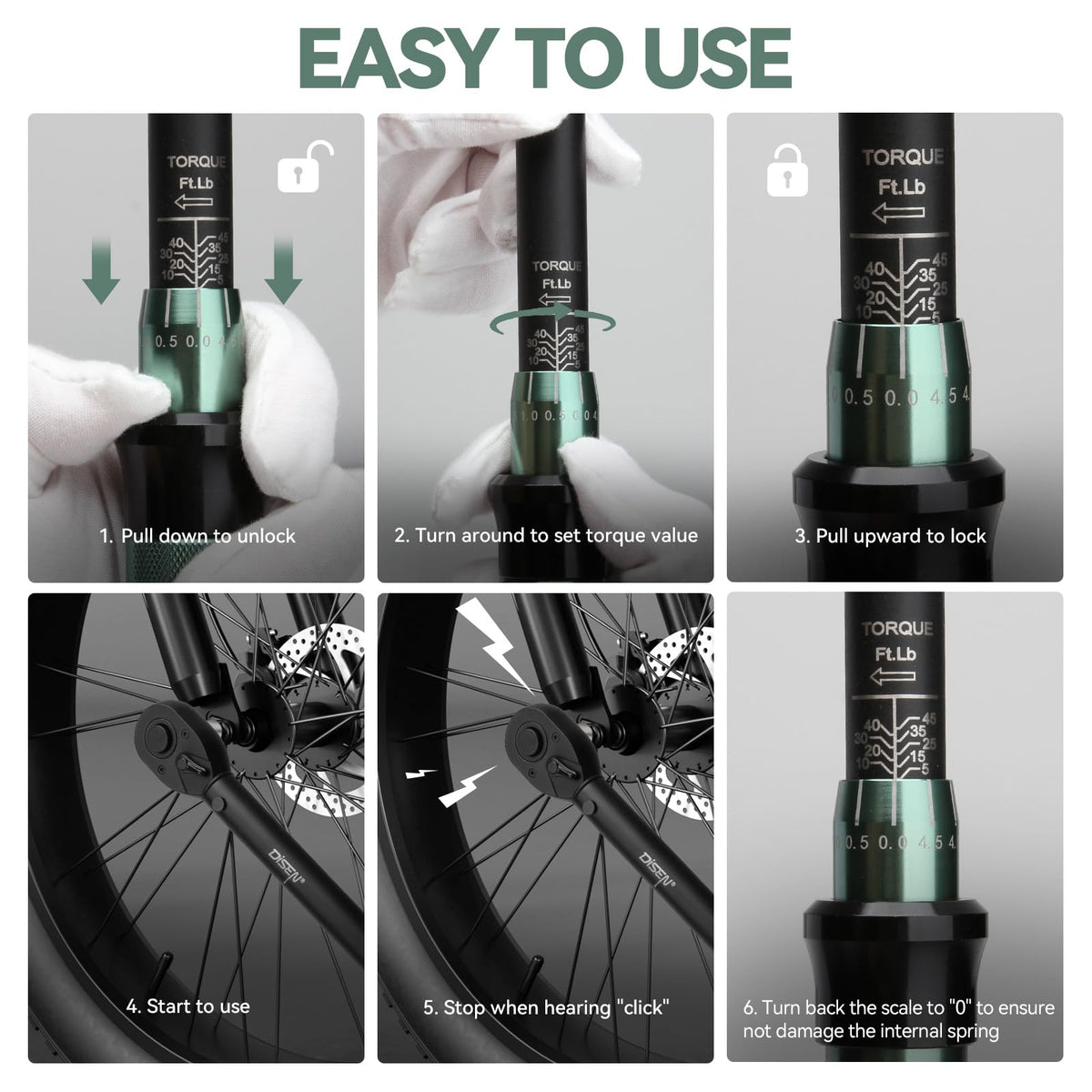 DISEN torque set includes extension bars for reaching tight spaces.