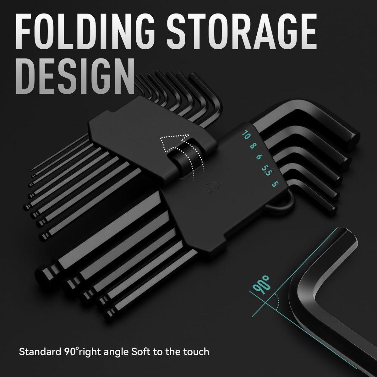DISEN black oxide finish on hex keys for corrosion resistance