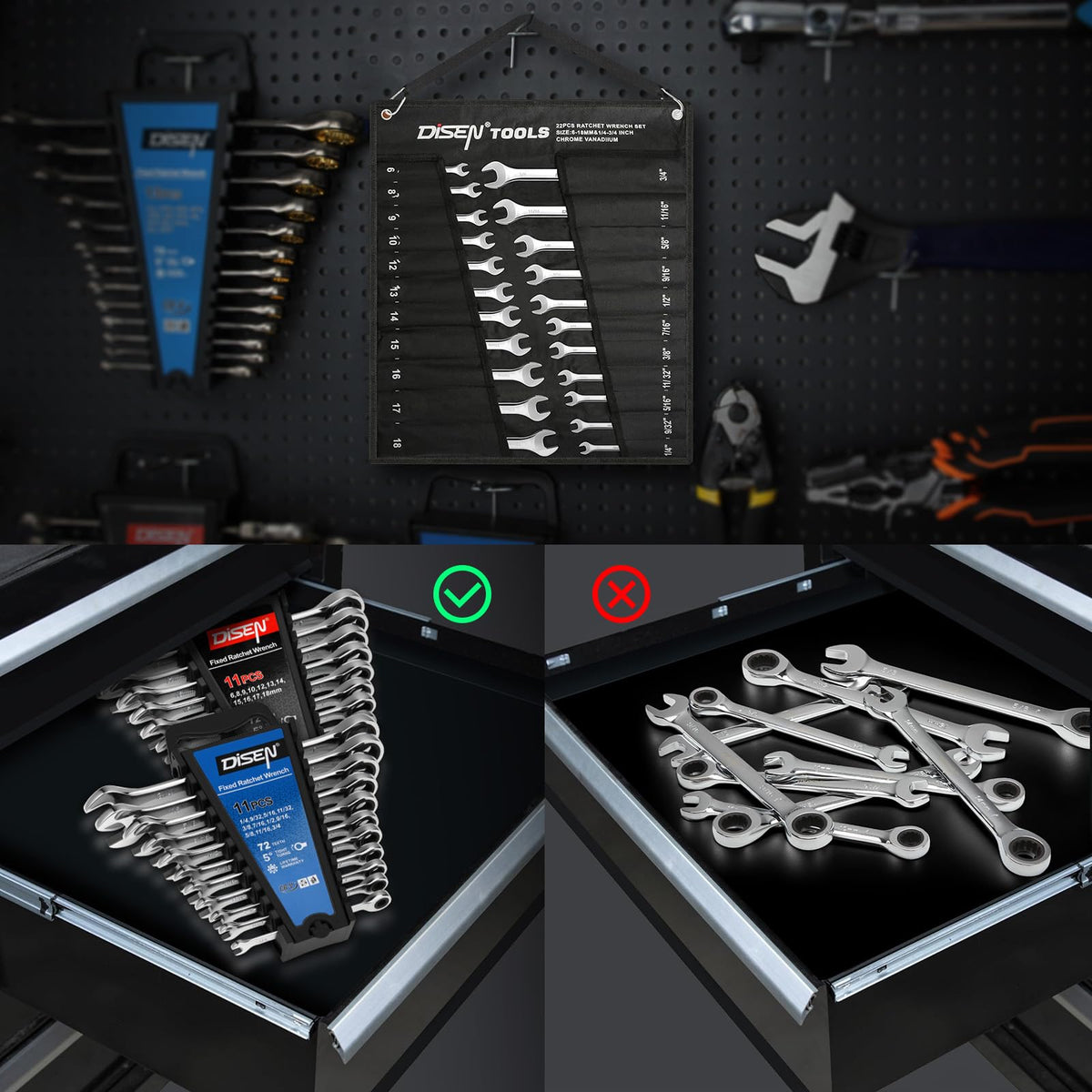 DISEN auto repair and DIY tasks with portable wrench set