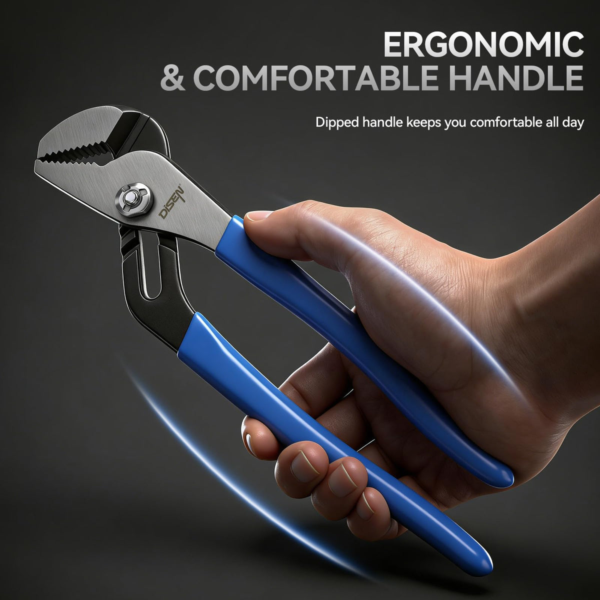 DISEN Channel Locks Pliers 12-inch adjustable joint for varied items.