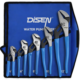 DISEN Channel Locks Pliers 4-inch with dipped handles for secure grip in home repairs.