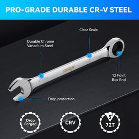 Chrome vanadium steel wrenches with mirror polish