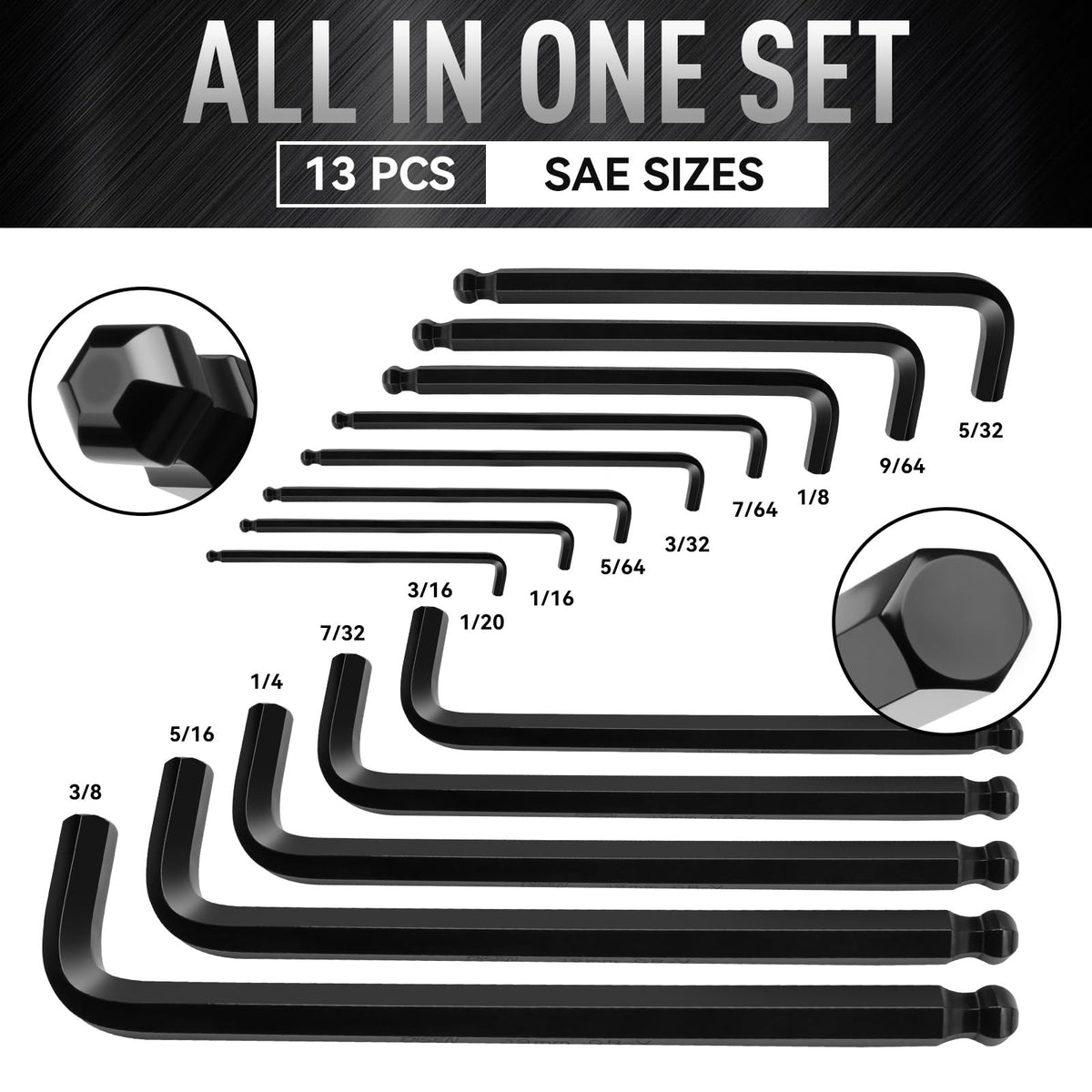 Compact DISEN case keeps the 13-piece set organized and portable.