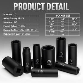 DISEN six-point design sockets deliver high torque on tough bolts.