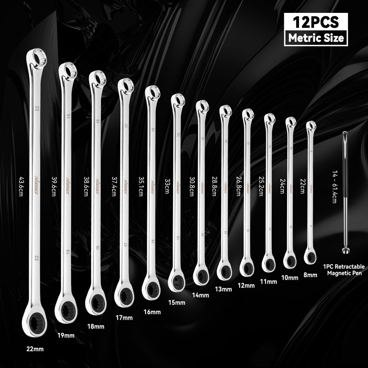 DISEN double-head design ratchet wrench speeds fastening in tight spaces.