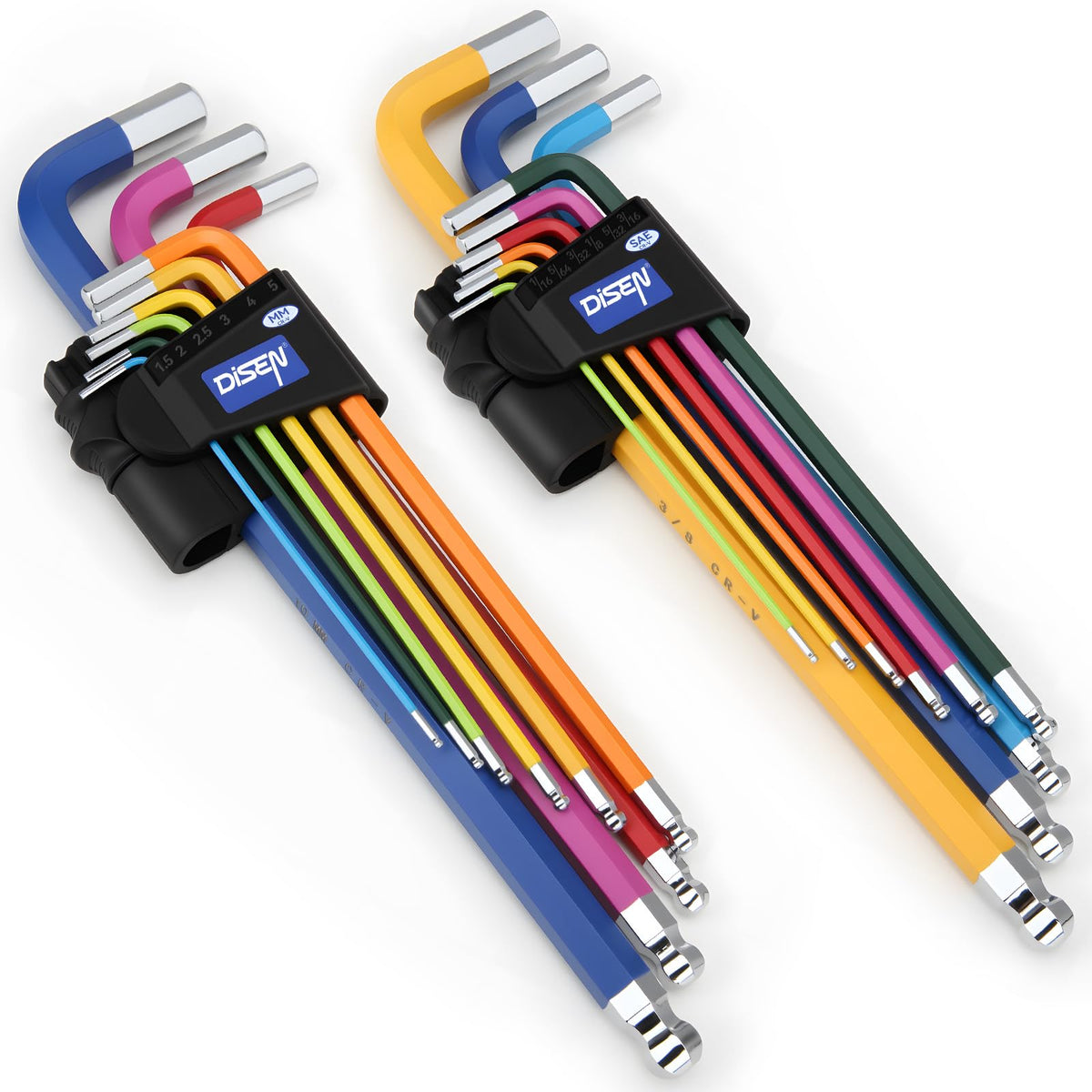 DISEN hex key set with ball-end tips for easy size selection