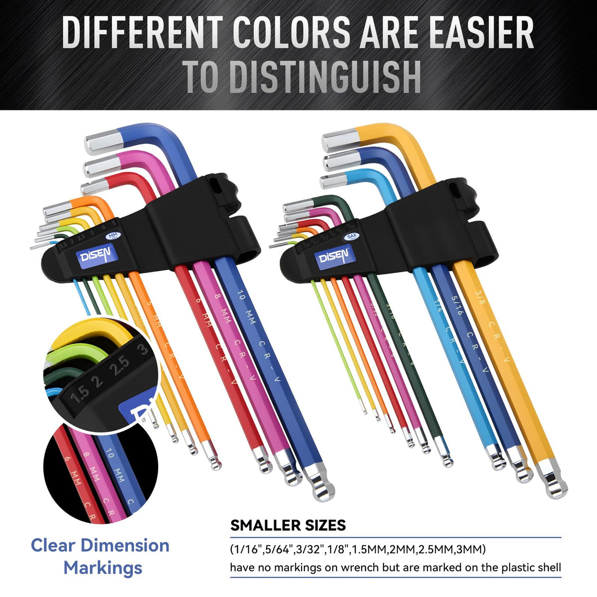 DISEN hex keys with ergonomic long handles for comfortable use