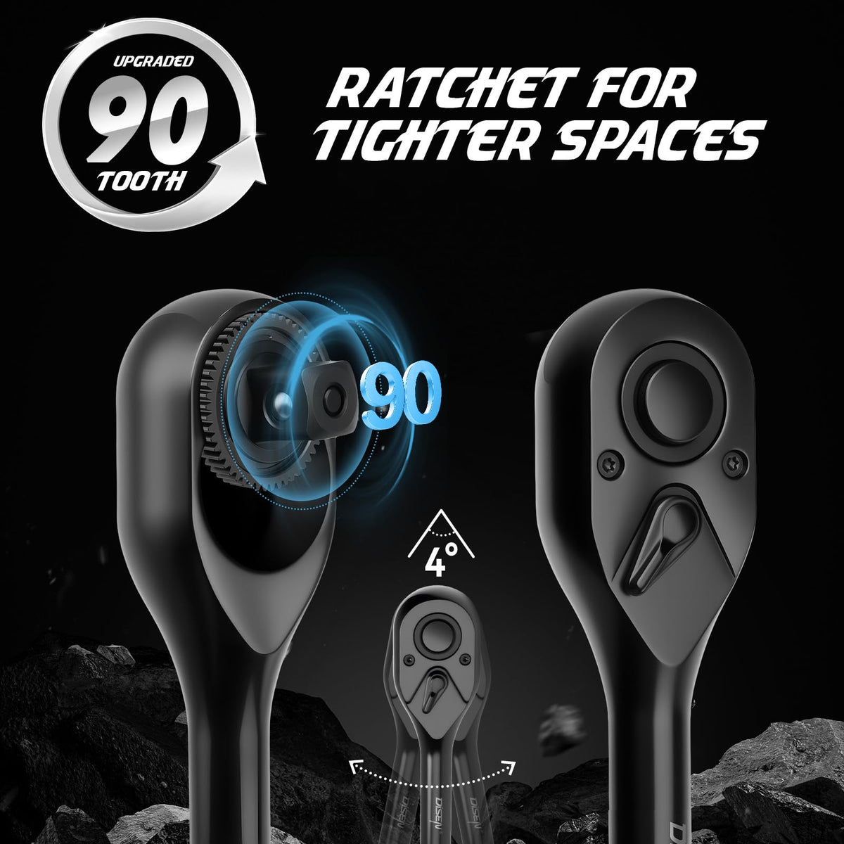 DISEN 90-tooth mechanism shown for precise, fast turns
