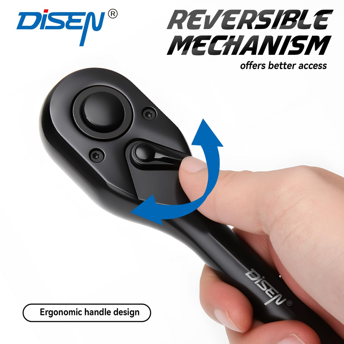 DISEN ratchet features black oxide finish resisting corrosion