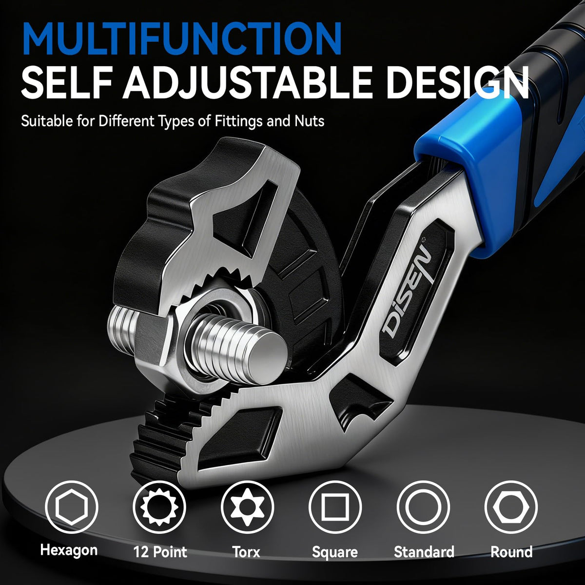 DISEN self-locking wrench enables one-handed operation in tight spaces.