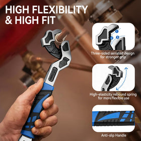 DISEN serrated jaw plate provides secure grip on oily surfaces.