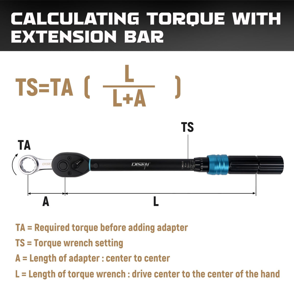 DISEN torque adapter 12mm for common metric fasteners in workshops.