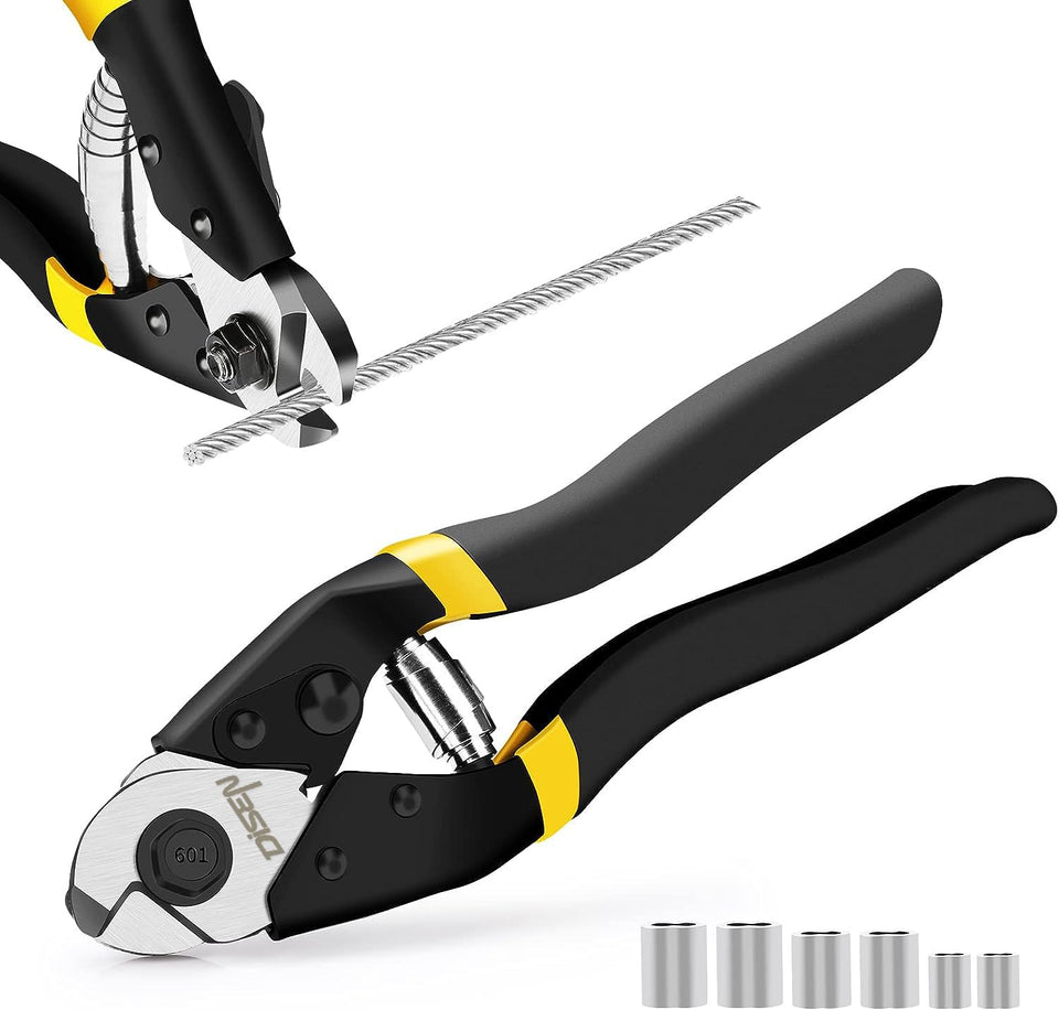 DISEN Wire Cutters with chrome vanadium jaw cutting up to 3/16 inch cable for precise results