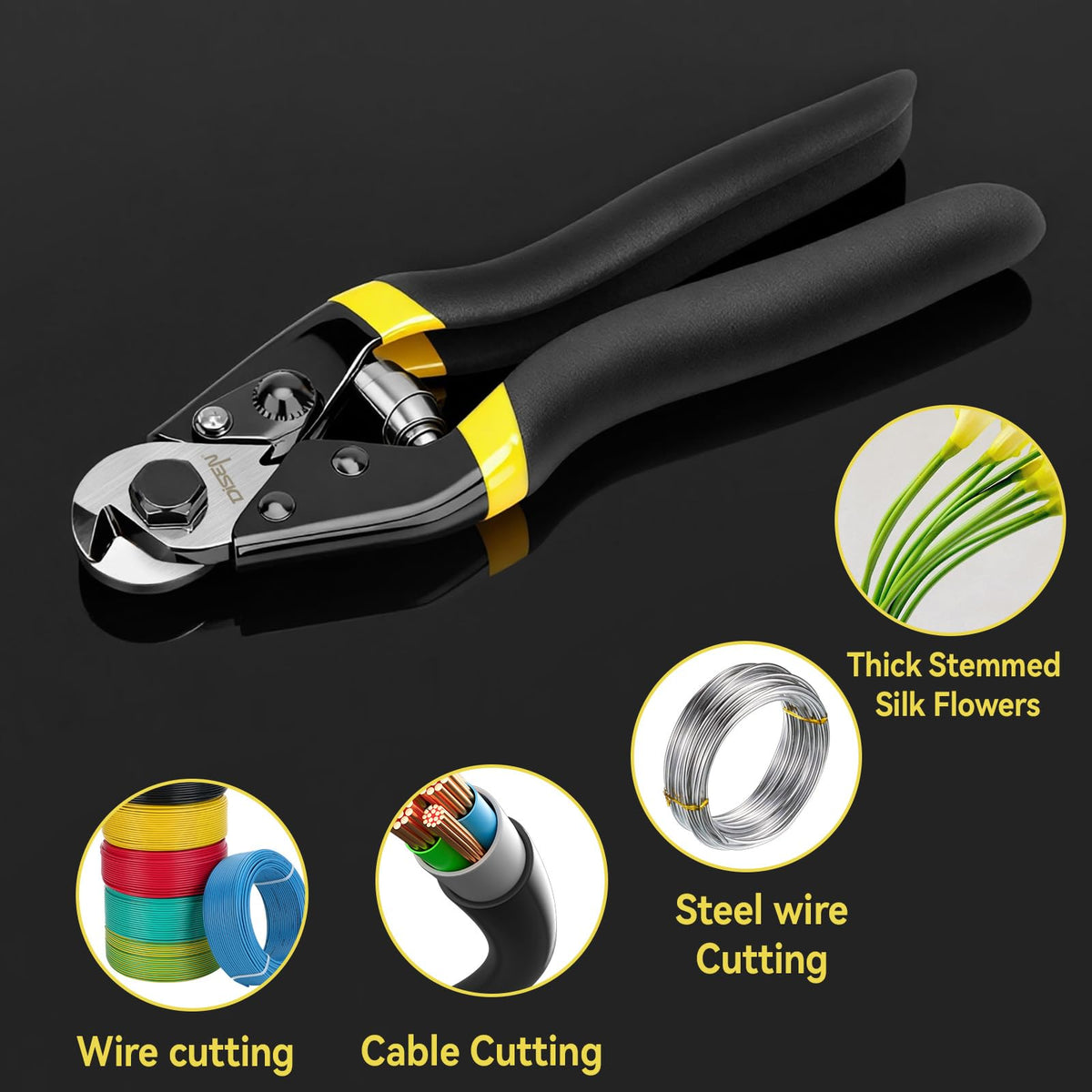 DISEN durable chrome vanadium steel jaw handles hard steel and aircraft cable
