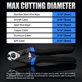 DISEN tool in use cutting stainless steel wire rope