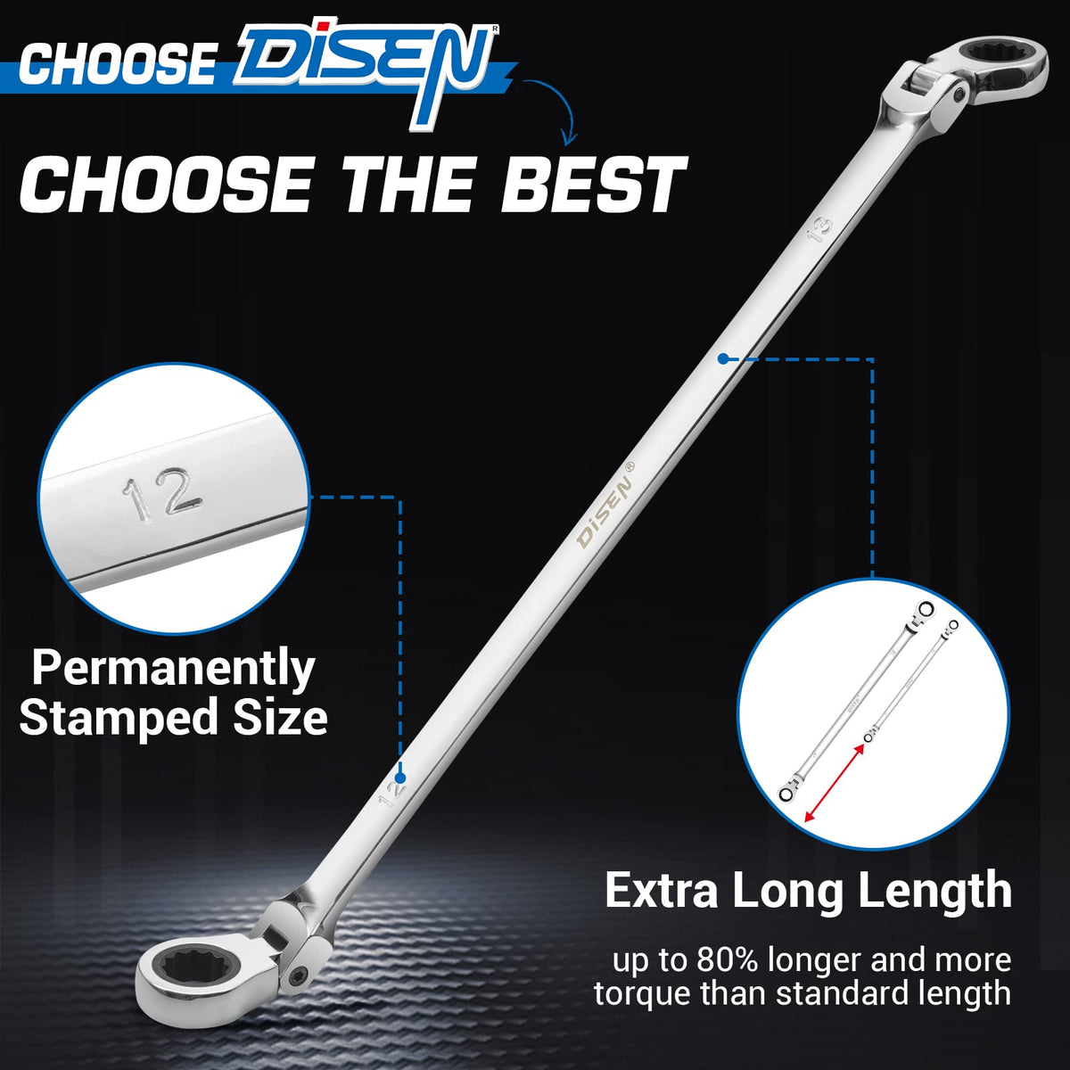 DISEN wrenches stored neatly in the included pouch.
