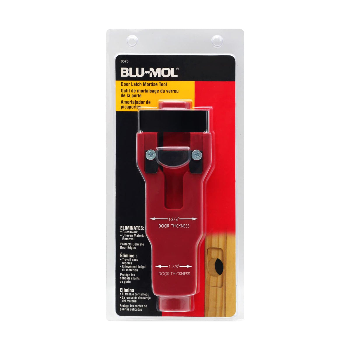 Disston Blu-Mol shows the printed guide on the tool for even material removal.