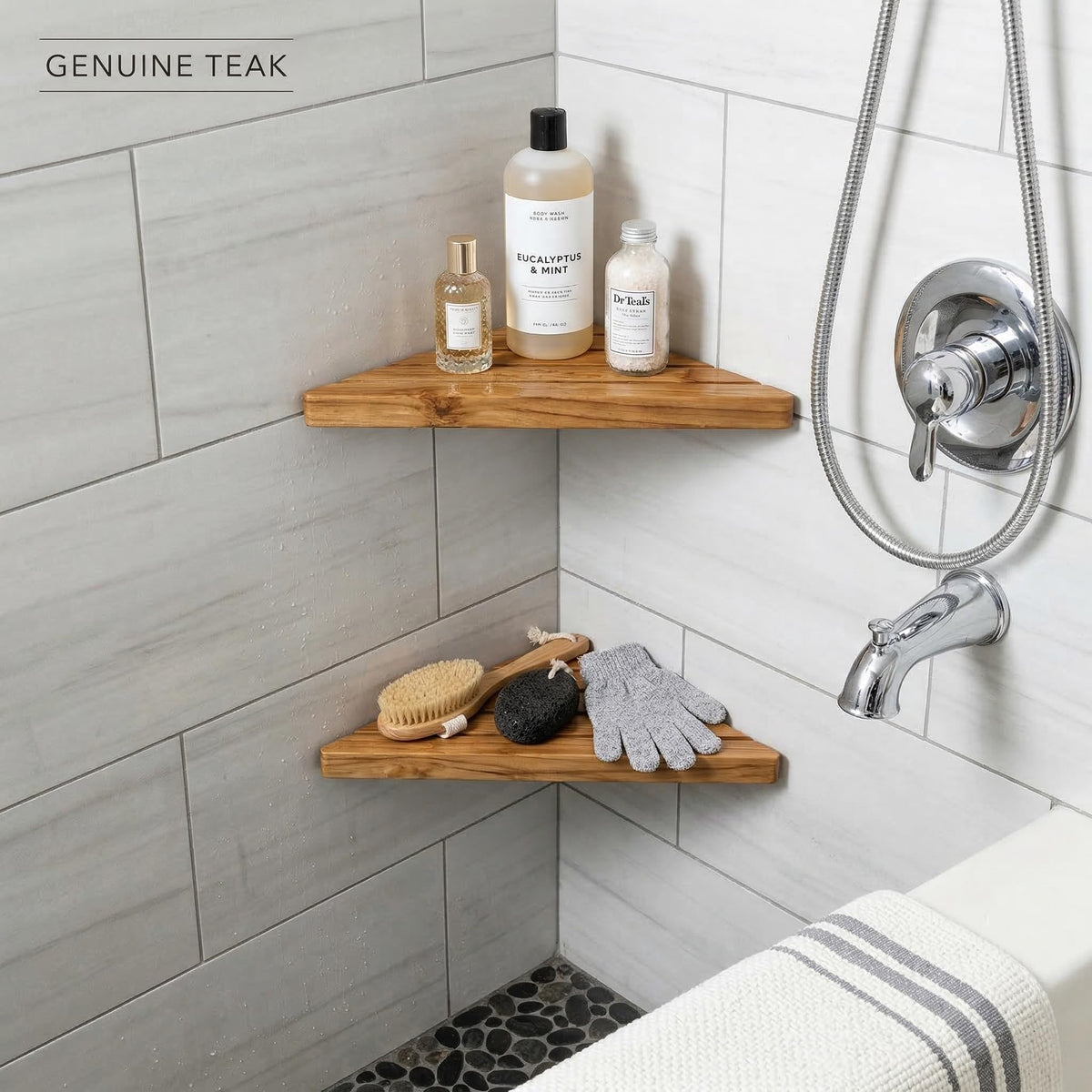 DITAVN compact shelves keep essentials within easy reach during showers.