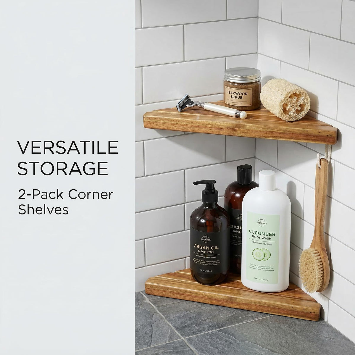DITAVN two-pack provides versatile storage for shampoo, soap, and accessories.
