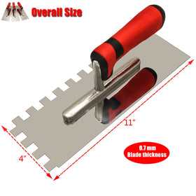 DIXIANG 5-16 inch notch trowel close-up showing durable blade for even spread.